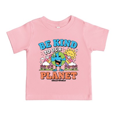 The Juniper Shop SmileyWorld Be Kind To Our Planet Rainbow Toddler Short Sleeve Tee