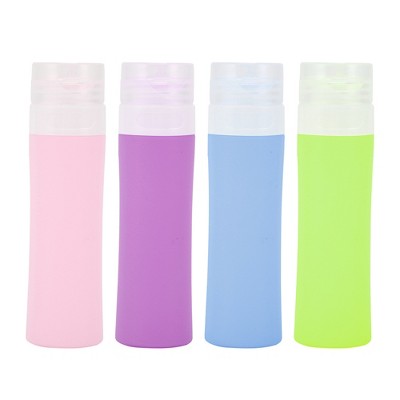 Unique Bargains Portable Cylinder Silicone Pump Bottle 4 Pcs