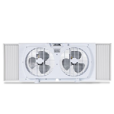 BLACK+DECKER 9 inch Dual Window Fan for Window Screen with 2 Speed Settings, Mechanical Controls and Removable Legs