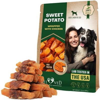 Beloved Pets Dog Treats Sweet Potato Wrapped with Chicken, Grain Free Chews 10.6 Oz - 1 Pack
