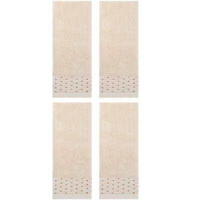 Unique Bargains Embroidery Pattern Cotton Hand Towels for Bathroom 14" x 30"