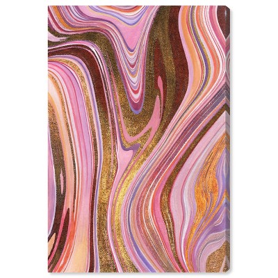 Doll Memories - Pink Geode Canvas Mineral Agate Geode Wall Art by Art Remedy Framed