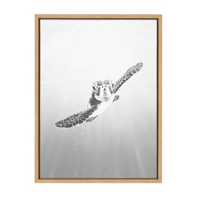 18" x 24" Sylvie Sea Turtle Framed Canvas by Simon Te of Tai Prints - Kate & Laurel All Things Decor