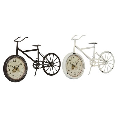 Set of 2 Metal Bike Clocks - Olivia & May