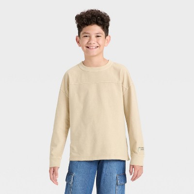 Boys' Long Sleeve Oversized Fit Patch T-Shirt - Cat & Jack™