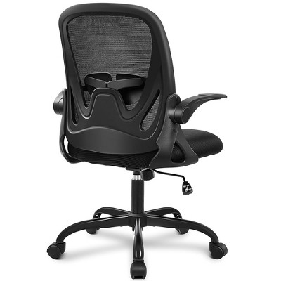 Waiting Room KERDOM Chairs with Flip Up Arms and Adjustable Lumbar Support,Black