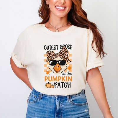 Cutest Goose At The Pumpkin Patch - Womens Garment Dyed Tee