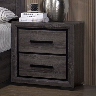 Kumasinova 23" Two-Tone Modern Nightstand,Bedside Table with Brass Pulls&Metal Glides,Night Stand with Drawers,Nightstands for Bedroom