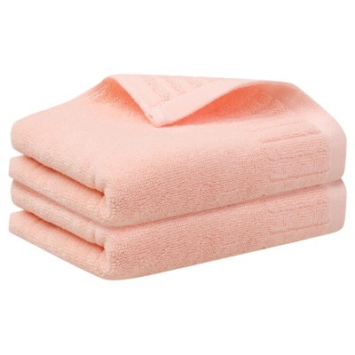 Unique Bargains Bathroom Kitchen Striped Pattern Comfortable Cotton Hand Towels 14" x 30" 2 Pcs
