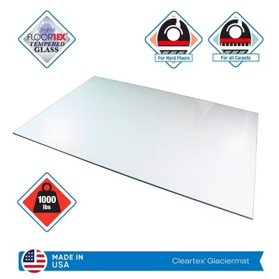 Floortex - 36"x42" Glaciermat Heavy Duty Glass Chair Mat for Hard Floors & Carpet Crystal Clear