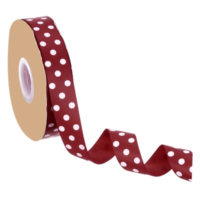 Unique Bargains Wired Edge Craft Embellishments Polka Dot Grosgrain Ribbon 48 Yards
