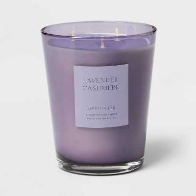 35oz Colored Vase Glass with Dustcover Lavender Cashmere Candle - Threshold™