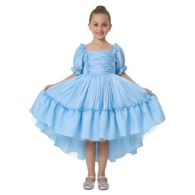 2Bunnies Girls Petticoat High-Low Ruffled Shimmer Birthday Gown Princess Costume Dress Puff Sleeve