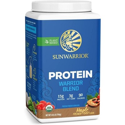 Warrior Blend Protein, Vegan Plant-Based Organic Protein Powder, Maple French Toast, Sunwarrior, 750gm (30 servings)