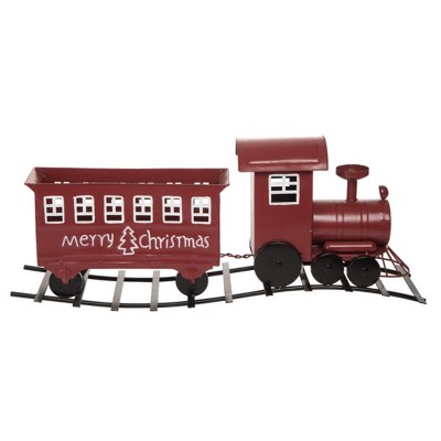 Transpac Metal Merry Christmas Train Decorative Home Decor Iron Christmas Decoration for Holiday Cheer
