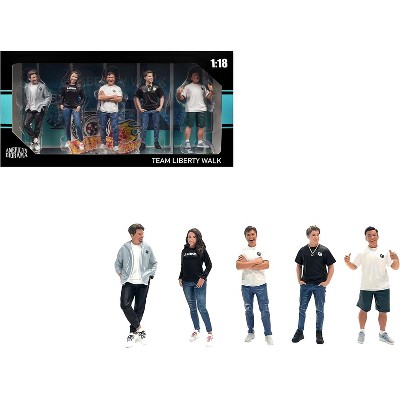 "Team Liberty Walk" 5 piece Figure Set for 1/18 Scale Models by American Diorama