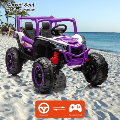 Ride On Truck, 24V 2 Seater Kids Ride on Toy for Big Kids - Remote Control, 4-Wheel Suspension, LED Lights