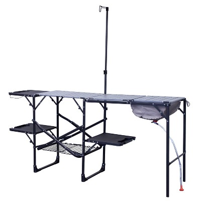 GCI Outdoor Master Cook Station Outdoor Camp Kitchen - Black Chrome