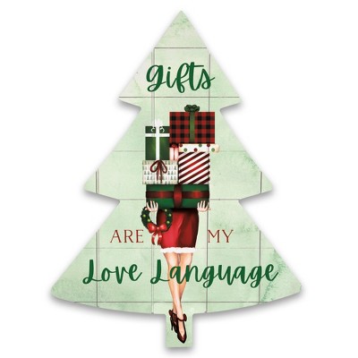 Creative Products Gifts are my Love Language 14 x 18.5 Tree Shaped Pallet Wood