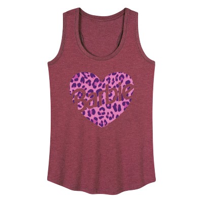 Women's - Barbie - Leopard Heart Graphic Racerback Tank