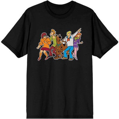Scooby Doo Classic Cartoon Characters Group Men's Black Graphic Tee
