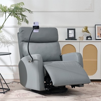 KTMBDW Rocking Chair Nursery, Electric Glider Recliner Nursing Chair for Breastfeeding, Power Swivel Recliner Chairs with USB Port, Adjustable Mounts