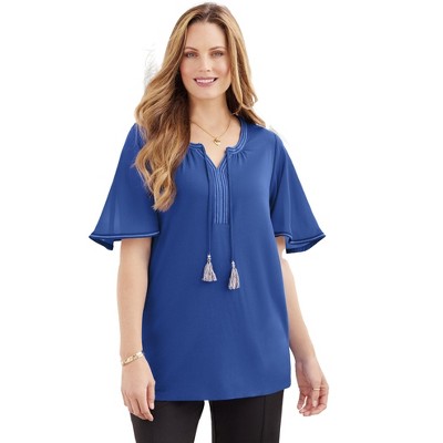 Catherines Flutter Sleeve Peasant Top