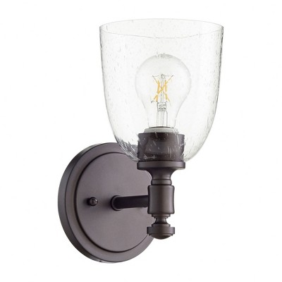 Quorum Lighting Rossington Glass Oiled Bronze Wall Sconce