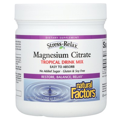 Natural Factors Magnesium Citrate, Tropical Drink Mix, 8.8 oz  (250 g)