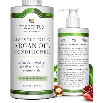 Tree To Tub All Hair Type Hydrating Argan Oil Conditioner for Dry/Oily Hair & Sensitive Scalp - Moisturizing Sulfate Free Conditioner for Women & Men