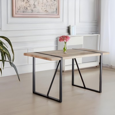 NicBex Dining Table Kitchen Table Rectangular Dining Table with  Thick Engineering Wood Tabletop for Kitchen and Dining Room Space Saving
