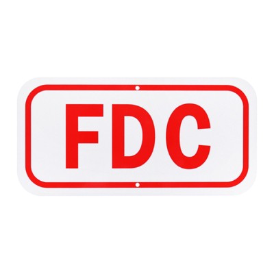 Unique Bargains Aluminum Outdoor "FDC" Fire Department Connection Metal Sign 1 Pc