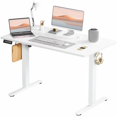 Sapphtopaz Ergonomic Standing Desk with T-Shaped Metal Bracket Computer Desk with Adjustable Height Gaming Desk for Home Office, Bedroom