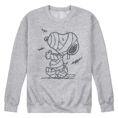 Men's - Peanuts - Snoopy Halloween Mummy and Bats Graphic Fleece Sweatshirt