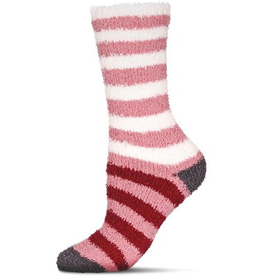 Memoi Women's Rugby Multicolor Stripe Cozy Crew Socks