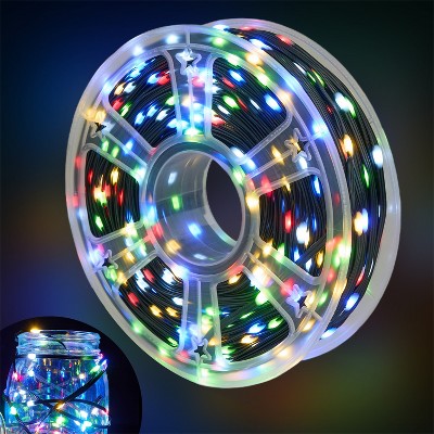 Joyfy 197/394 FT Christmas Tree String Lights Outdoor, PVC Wire String Lights with 8 Modes Timer, Reel for Xmas Indoor Outdoor Holiday Decoration
