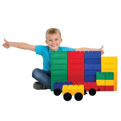 Jumbo Building Biggo Blocks 36 PC with 3 Wheel Kits - Train Set