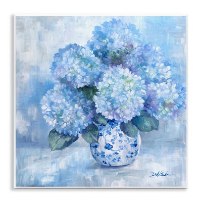 Stupell Industries Blossoming Blue Hydrangea Florals Wall Plaque Art