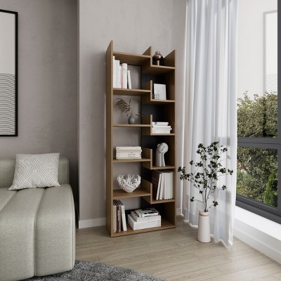 67-Inch Tall Bookcase with Modern 6-Tier Design and Open Shelf Storage for Home Office or Small Spaces-3irtyhousy