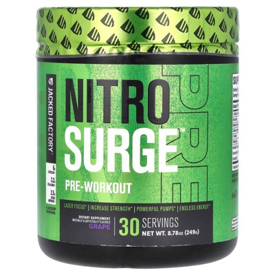 Jacked Factory NITROSURGE Pre Workout Supplement - Endless Energy, Instant Strength Gains, Clear Focus, Intense Pumps - Nitric Oxide Booster &