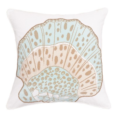 C&F Home Beaded Amber Sands Shell Beaded Throw Pillow, 18" x 18"