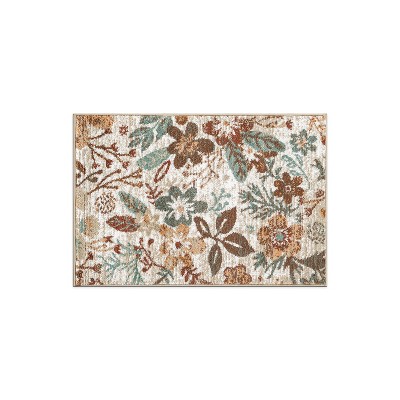 World Rug Gallery Beige Multi Garden Floral Indoor Area Rug