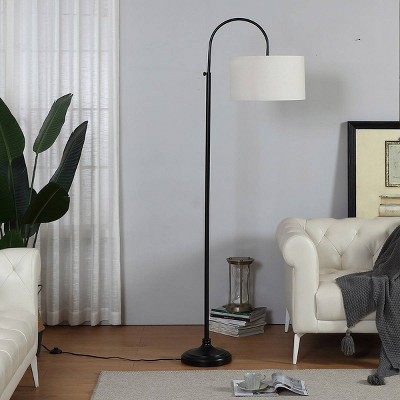 Brightech Nora Mid-Century (Includes LED Light Bulb) Arc Floor Lamp Matte Black