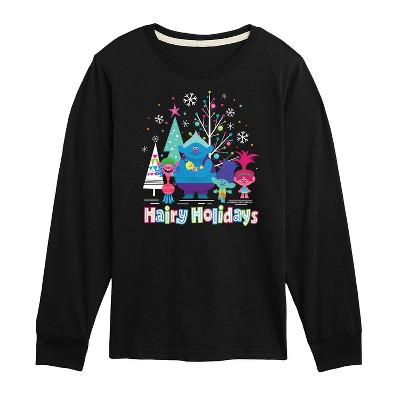 Boys' - Trolls - Hairy Holidays Branch and Friends Long Sleeve Graphic T-Shirt