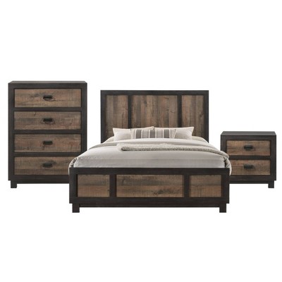 Queen Harrison Panel Bedroom Set Walnut - Picket House Furnishings: Includes Nightstand & Chest