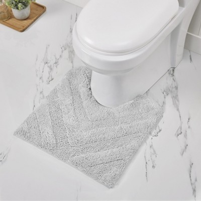 Hugo Bath Rug 100% Premium Cotton Tufted Chevron & Solid Pattern Bathmats for Bathroom, Soft Absorbent Machine Washable Floor Bathmat