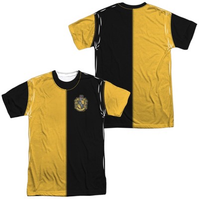 Men's Harry Potter Hufflepuff Split Uniform Short Sleeve Costume T-Shirt