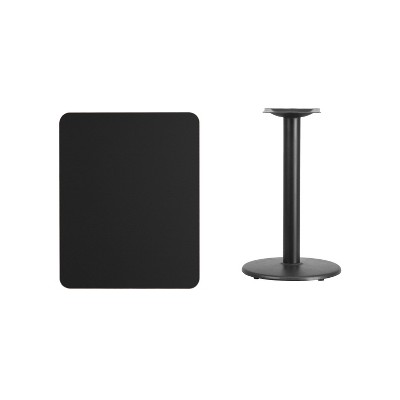 Flash Furniture 24'' x 30'' Rectangular Laminate Table Top with 18'' Round Table Height Base