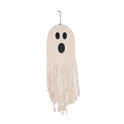 Transpac Rope Ghost Door Hanger Wall Sign Polyester Halloween Decoration Indoor Use Seasonal Decor Gift