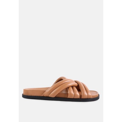 Tora Quilted Strap Slider Flats Women